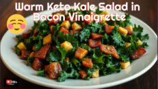 Warm Keto Kale Salad in Bacon Vinaigrette