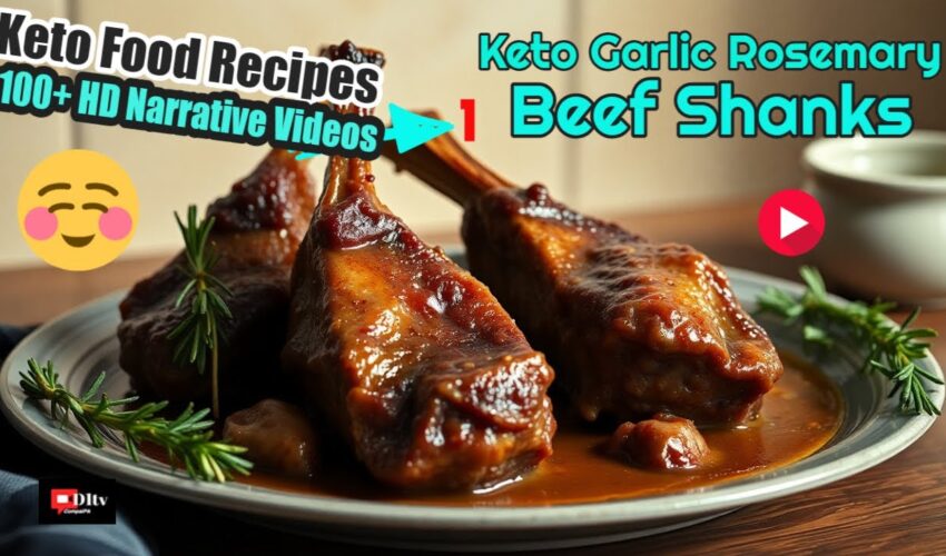 Keto Garlic Rosemary Beef Shanks