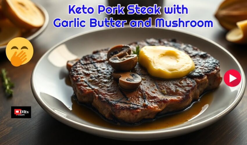 Keto Pork Steak with Garlic Butter and Mushroom